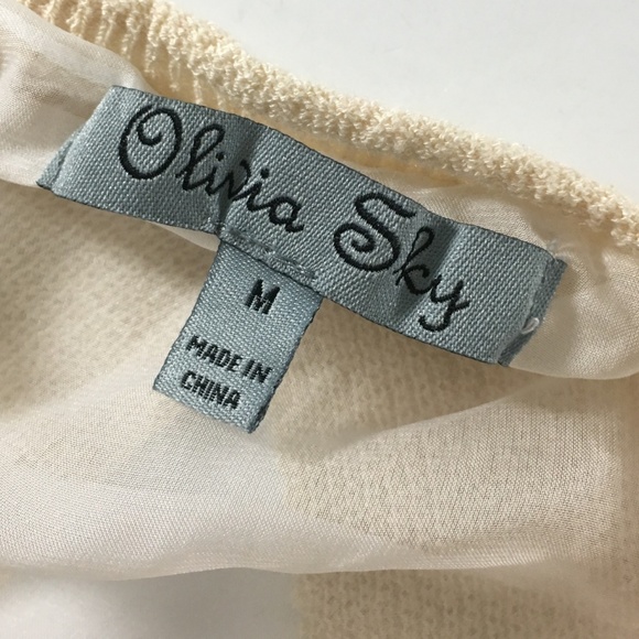 Olivia Sky Women's Tunic Knit Ivory Size Medium Top Shirt Lined Open Back Long S - Picture 4 of 8